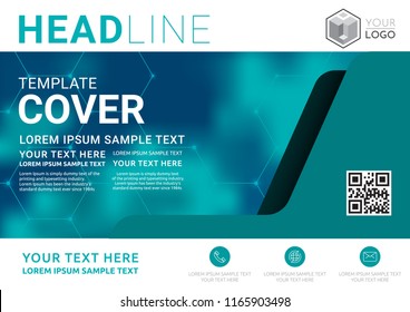 Presentation layout design template, Flyer Design, Annual report, Cover design template, Science technology concept, Flat style vector illustration artwork A4 size.