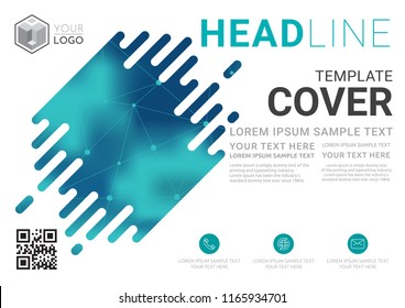 Presentation layout design template, Flyer Design, Annual report, Cover design template, Science technology concept, Flat style vector illustration artwork A4 size.