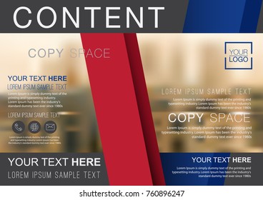 Presentation layout design template,  Flyer, Advertising, Annual report, Banner, Business Financial for background, Building blur background, Flat style vector illustration artwork A4 size.