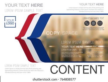 Presentation layout design template, Flyer Design, Advertising, Annual report, Banner, Business Financial for background, Building blur background, Flat style vector illustration artwork A4 size.