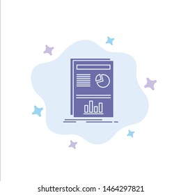 Presentation, Layout, Graph, Success Blue Icon on Abstract Cloud Background. Vector Icon Template background