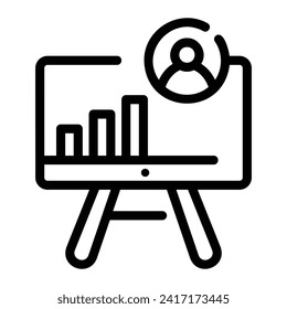 presentation Line Icon Background White