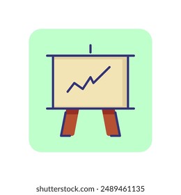 Presentation line icon. Board, whiteboard, graph, chart. Office concept. Can be used for topics like business, analysis, marketing