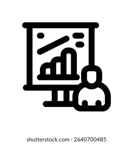 presentation line icon. Clean and minimalist vector icon for websites, mobile apps, presentations, and logos. Fully scalable and customizable for any project.