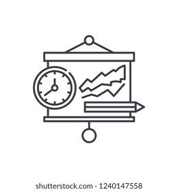 Presentation line icon concept. Presentation vector linear illustration, symbol, sign