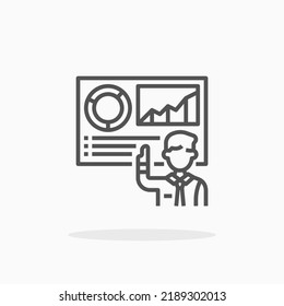 Presentation line icon. Editable stroke and pixel perfect. Can be used for digital product, presentation, print design and more.