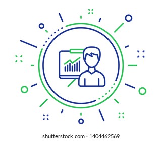 Presentation line icon. Education board sign. Lecture with Charts symbol. Quality design elements. Technology presentation button. Editable stroke. Vector