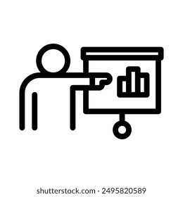 presentation line icon illustration vector graphic. Simple element illustration vector graphic, suitable for app, websites, and presentations isolated on white background