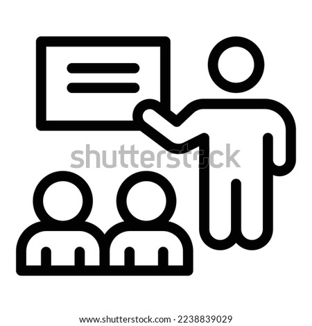 presentation line icon illustration vector graphic