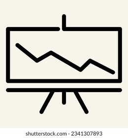 Presentation line icon. Infographic vector illustration isolated on white. Chart on board outline style design, designed for web and app. Eps 10