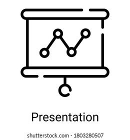 presentation line icon isolated on white background