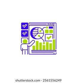 Presentation Line Icon. linear style sign for mobile concept and web design. Outline vector icon.