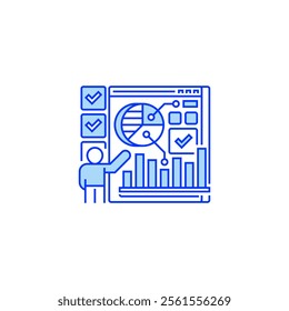 Presentation Line Icon. linear style sign for mobile concept and web design. Outline vector icon.