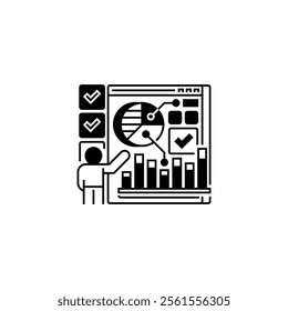 Presentation Line Icon. linear style sign for mobile concept and web design. Outline vector icon.