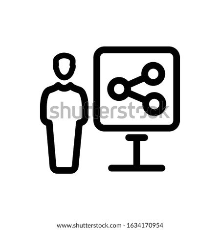 Presentation line icon on white background