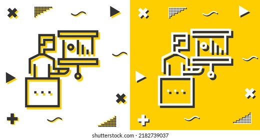 presentation line icon. Simple outline style.presentation linear sign. Vector illustration isolated on white background. Editable stroke EPS 10