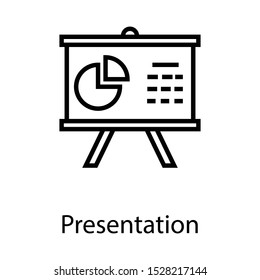 Presentation Line Icon , Whiteboard, Report, Analytics