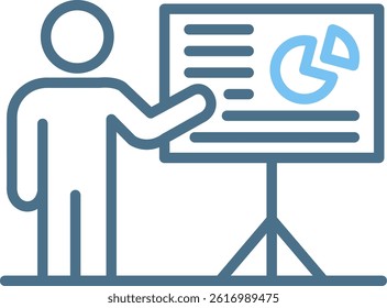 Presentation Line Two Colour Icon