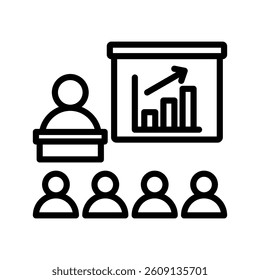 Presentation Line Vector Illustration On White Background.