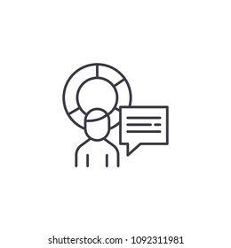Presentation linear icon concept. Presentation line vector sign, symbol, illustration.