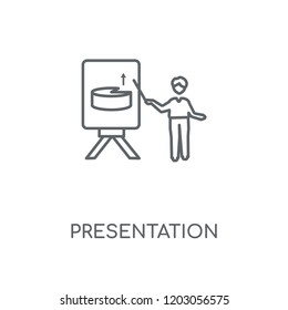 Presentation linear icon. Presentation concept stroke symbol design. Thin graphic elements vector illustration, outline pattern on a white background, eps 10.