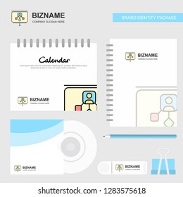 Presentation Logo, Calendar Template, CD Cover, Diary and USB Brand Stationary Package Design Vector Template