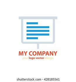 presentation Logo design blue, orange color