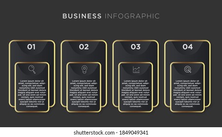 Presentation Luxury Business Infographic Template With 4 Options. Vector Illustration.