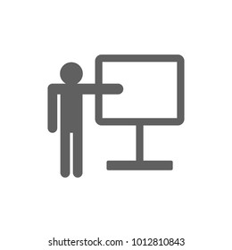 Presentation man icon in trendy flat style isolated on white background. Symbol for your web site design, logo, app, UI. Vector illustration, EPS