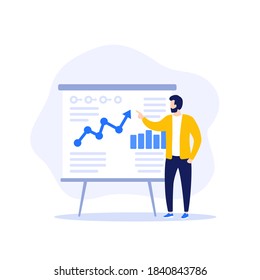 Presentation, man presenting business plan