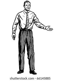 Presentation Man - Retro Clipart Illustration