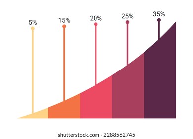 Presentation management data chart, diagram, percentage progress infographic. For corporatereport, annual reports, marketing and presentation. Vector Illustration