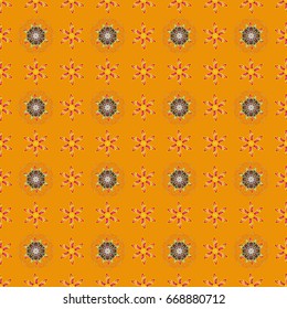 Presentation with mandala. Colored layout on orange background. Modern vector template for brochure leaflet flyer cover catalog magazine or annual report. Science and technology design layout.