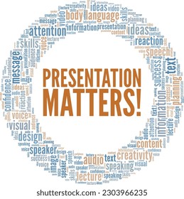 Presentation Matters word cloud conceptual design isolated on white background.