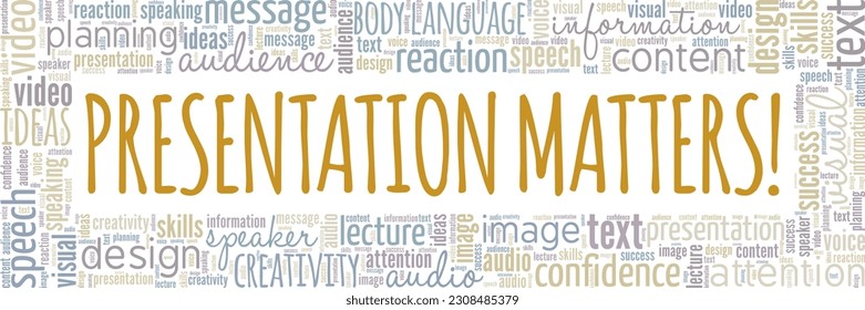 Presentation Matters word cloud conceptual design isolated on white background.
