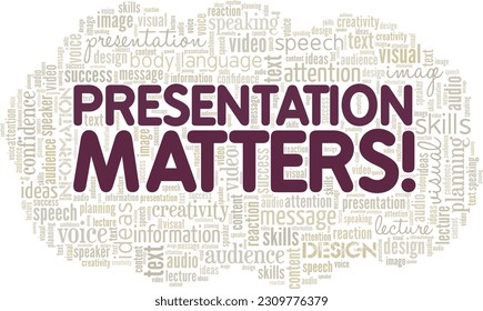 Presentation Matters word cloud conceptual design isolated on white background.