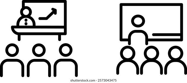 "Presentation Meeting Icon - Symbolizing Business, Collaboration, and Information Sharing"