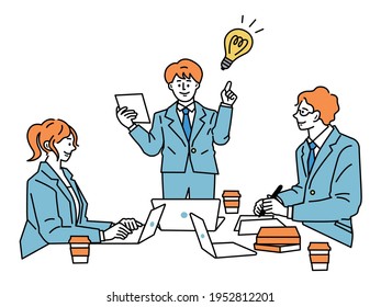 presentation meeting marketing Business  seen vector illustration
Office  Business seen work 