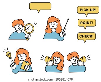 presentation meeting marketing Business  seen vector illustration.
check, attention, panel, flip, boards, headlines , point 
