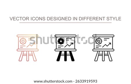 Presentation Mode icon design with white background stock illustration