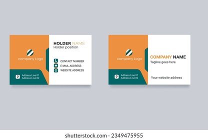  Presentation modern Business Card Template. Flat Design Vector Illustration. Corporate Design Combinations. Print vector Template