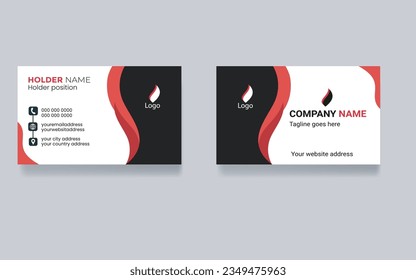  Presentation modern Business Card Template. Flat Design Vector Illustration. Corporate Design Combinations. Print vector Template