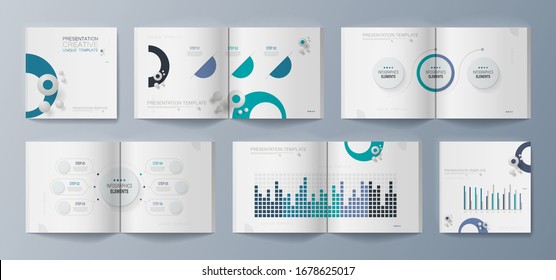 Presentation Modern Vector Template For Square Brochure Business, Science And Technology Design Book Layout. Technology Design Book Layout