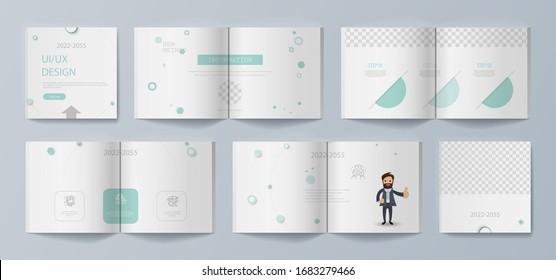 Presentation modern vector template for square brochure, leaflet, flyer, cover, catalog, magazine or annual report . Business, science and technology design book layout. Technology design book layout