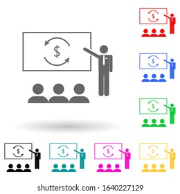 presentation of money turnover multi color style icon. Simple glyph, flat vector of finance icons for ui and ux, website or mobile application