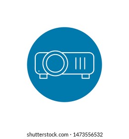 Presentation, movie, film, media projector vector illustration simple modern line icon, symbol, pictogram design