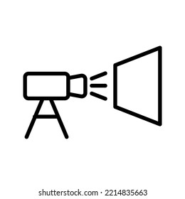 Presentation, movie, film, media projector icon color editable