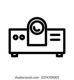 Presentation, movie, media projector vector illustration simple icon, pictogram design isolated on white background.