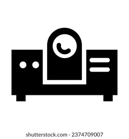 Presentation, movie, media projector vector illustration simple icon, pictogram design isolated on white background.