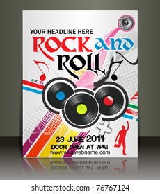 Presentation of music flyer design content background. editable vector illustration